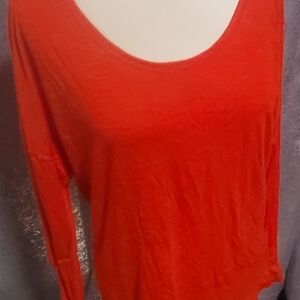 Women's Red Long Sleeve Top